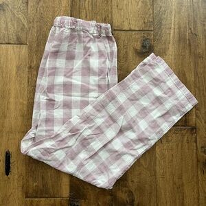 Pink and white plaid pattern pajama pants from Japan